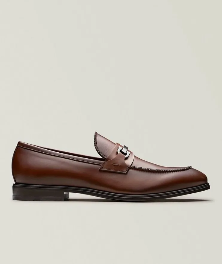 Cosimo Double Gancio Leather Loafers