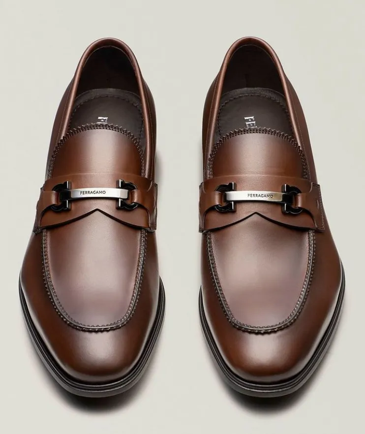 Cosimo Double Gancio Leather Loafers