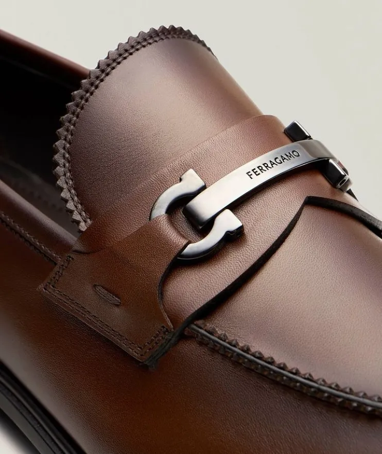 Cosimo Double Gancio Leather Loafers