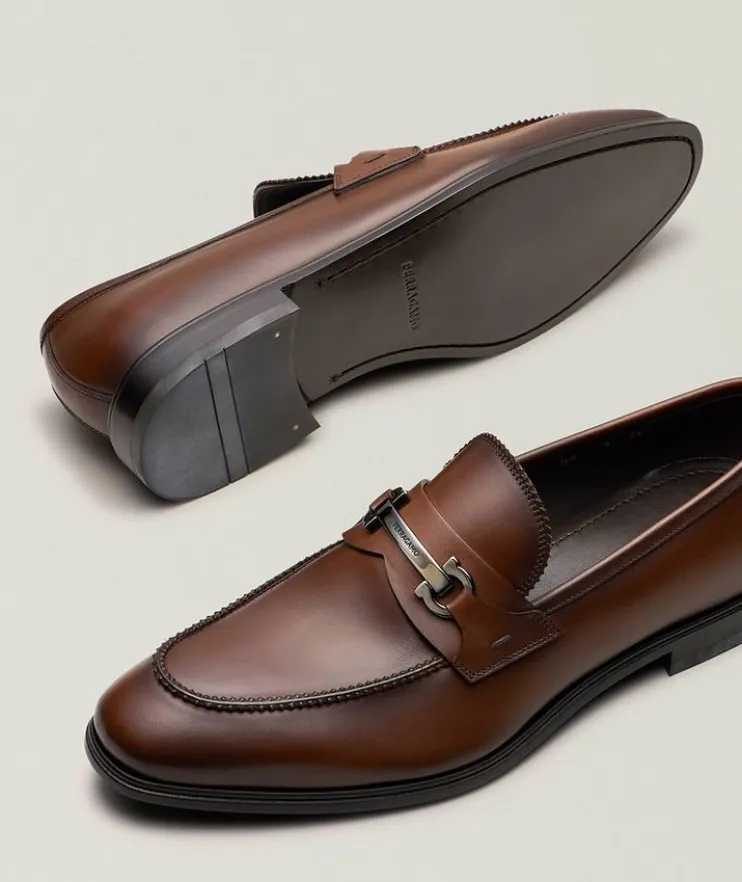 Cosimo Double Gancio Leather Loafers