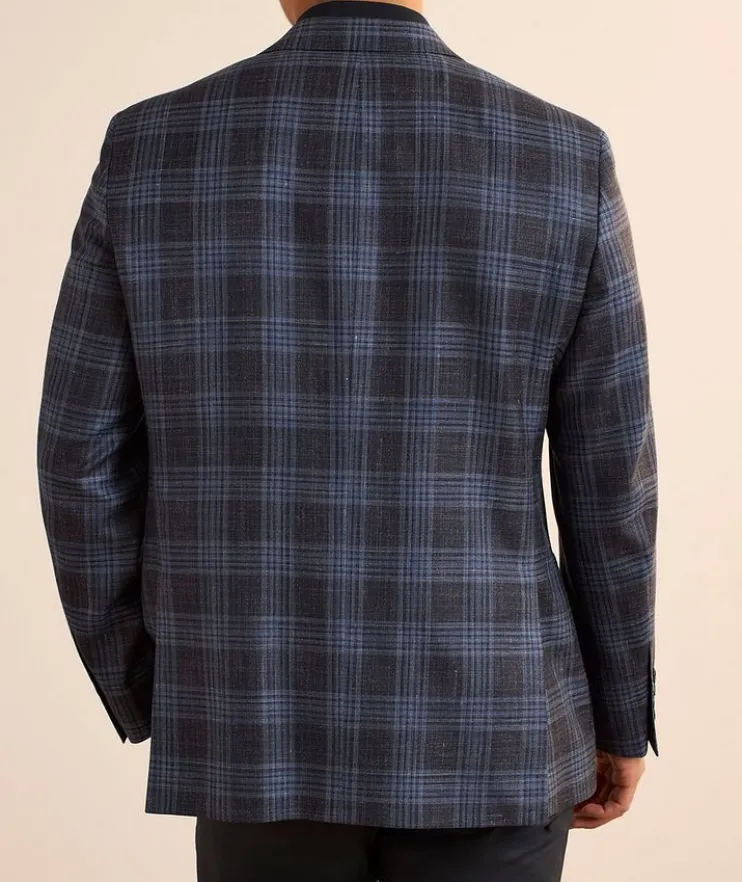 Cosmo Check Wool-Silk-Linen Sport Jacket