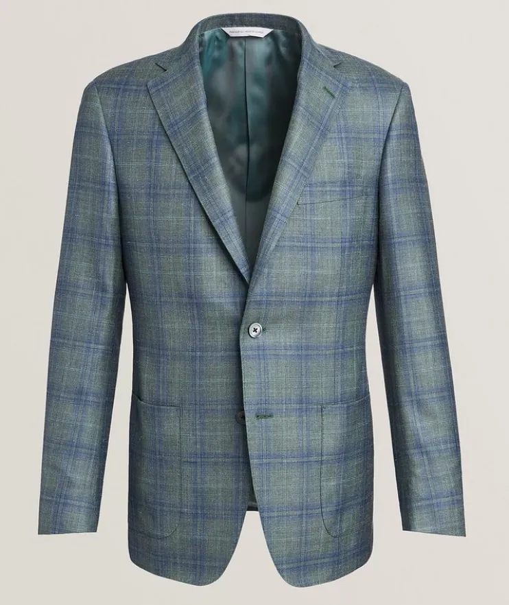 Cosmo Plaid Wool-Blend Sport Jacket