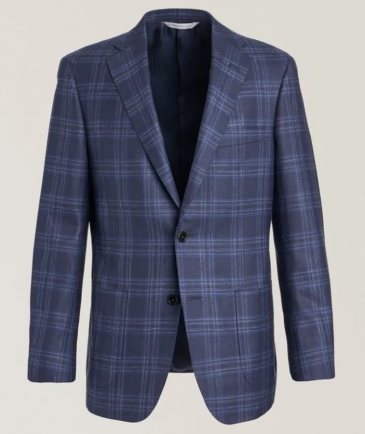 Cosmo Plaid Wool-Blend Sport Jacket