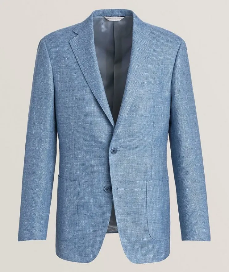 Cosmo Soft Wool-Blend Hopsack Sport Jacket