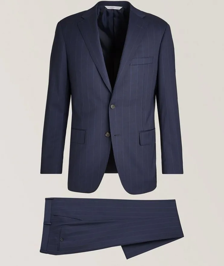 Cosmo Stripe Stretch-Wool Suit