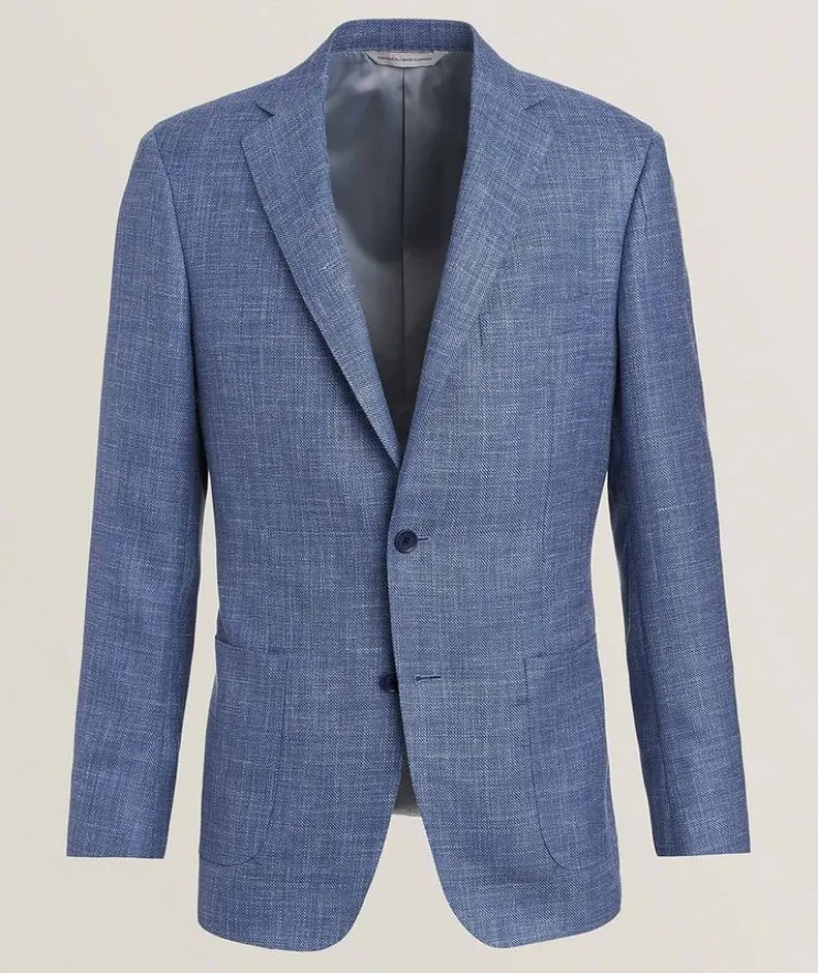 Cosmo Textured Wool-Silk-Linen Sport Jacket