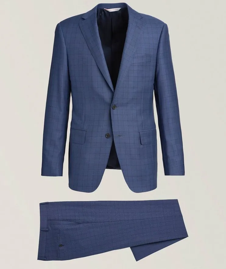 Cosmo Tonal Plaid Wool Suit