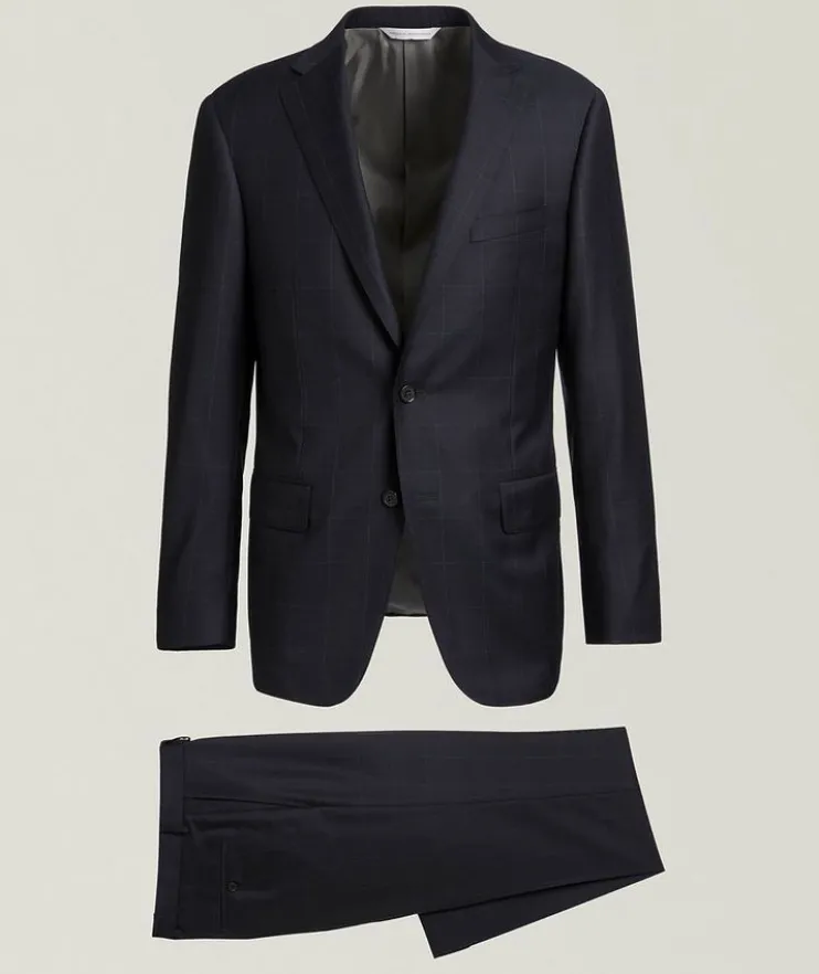 Cosmo Windowpane Check Wool Suit