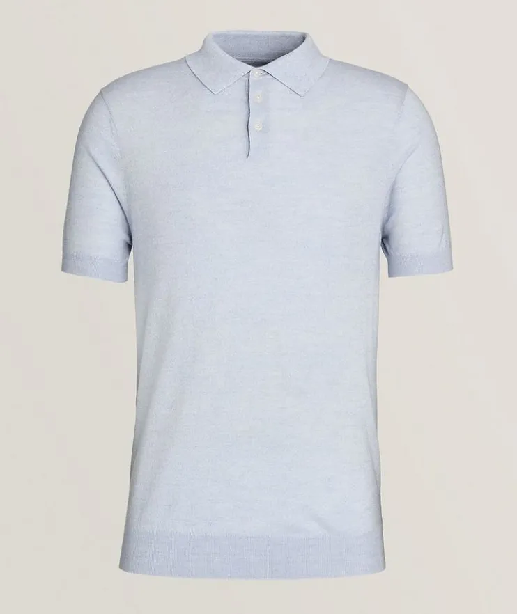 Cotton, Cupro & Merino Wool Polo