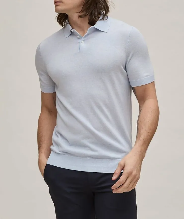 Cotton, Cupro & Merino Wool Polo
