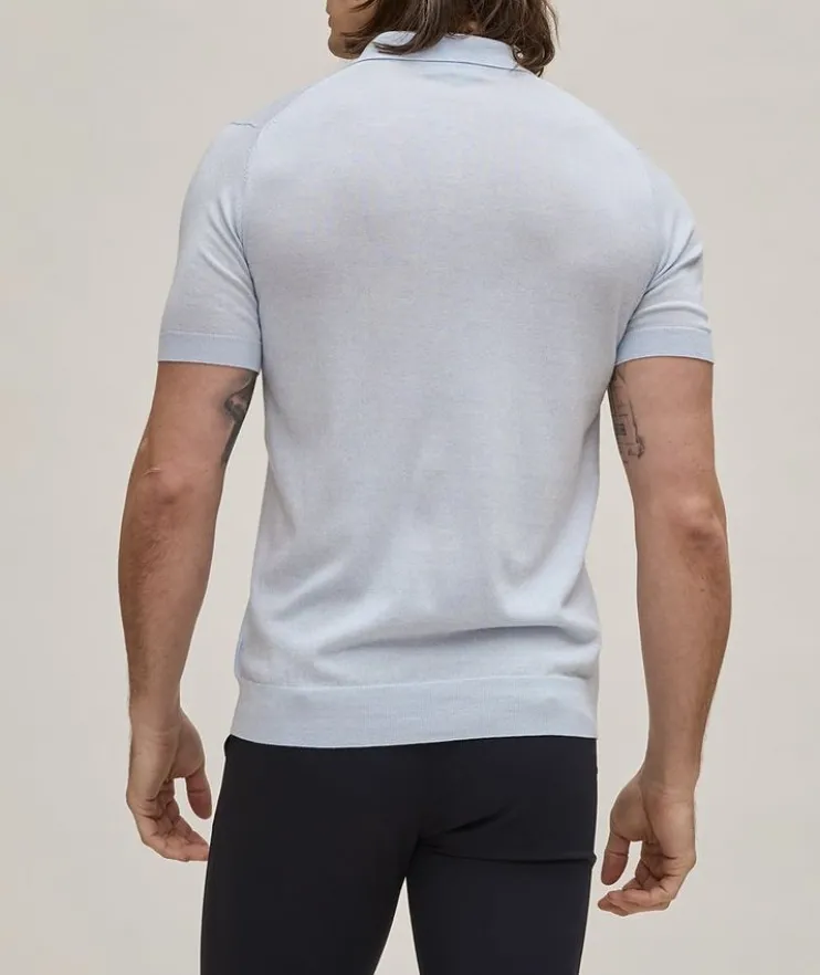 Cotton, Cupro & Merino Wool Polo