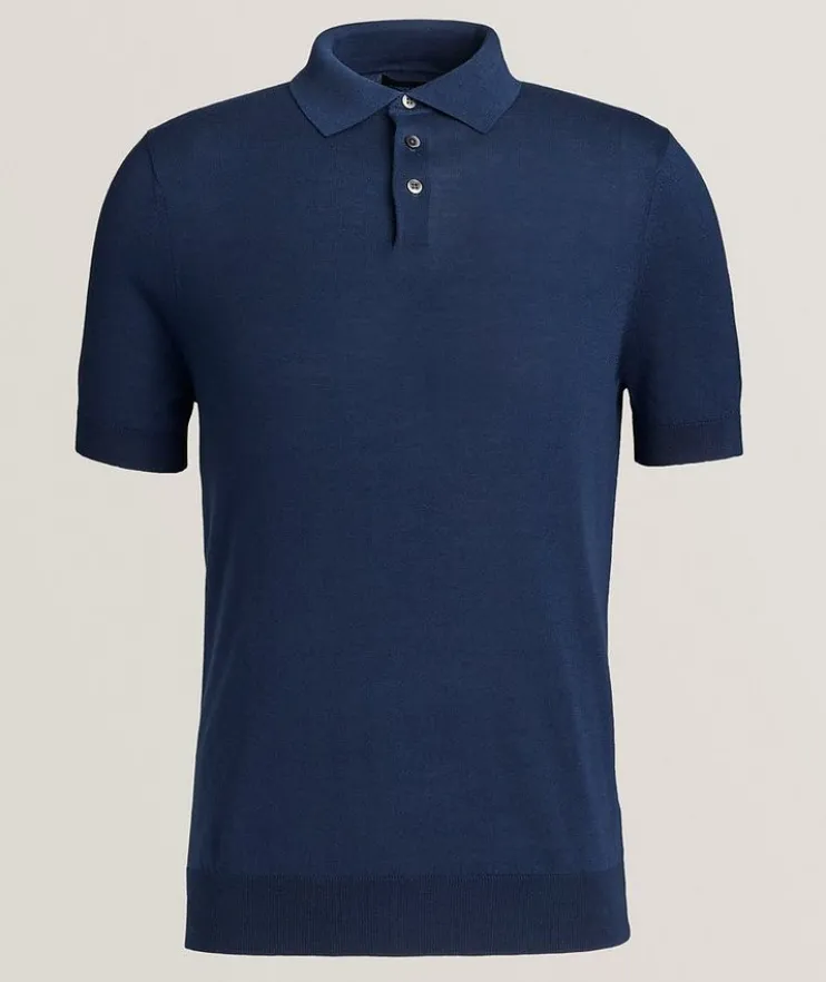 Cotton, Cupro & Merino Wool Polo
