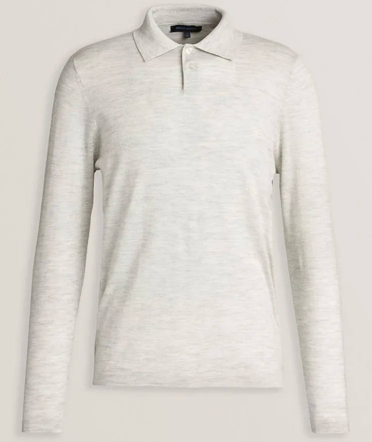 Cotton, Cupro & Merino Wool Polo Sweater
