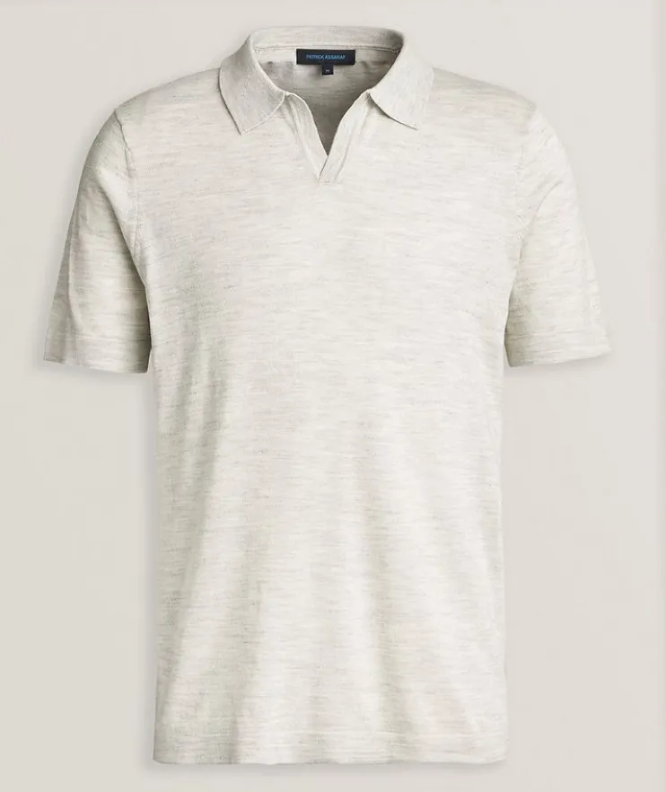 Cotton, Cupro & Merino Wool Polo