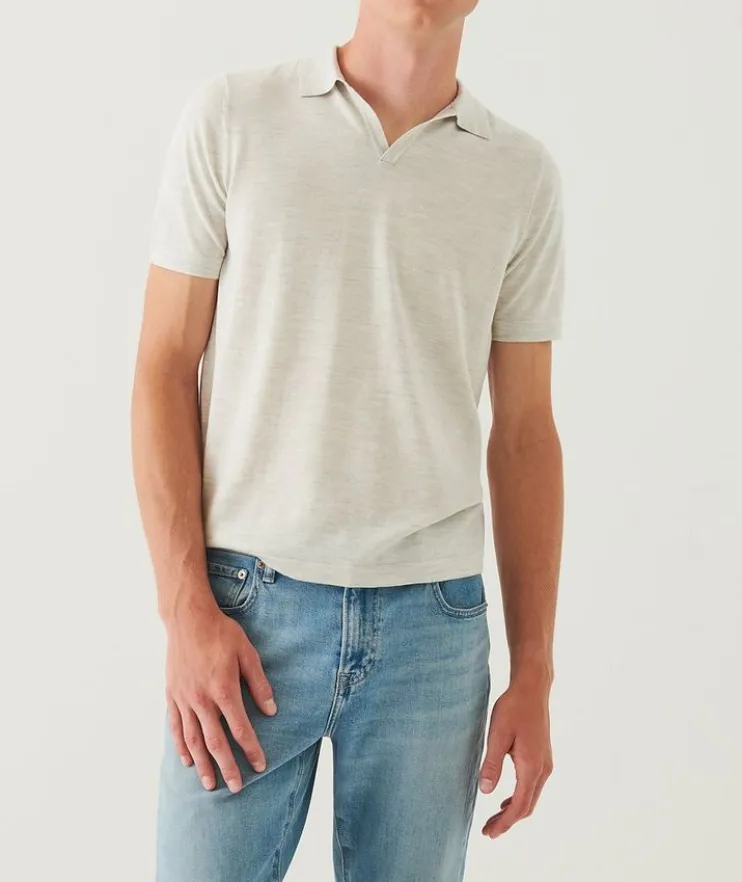 Cotton, Cupro & Merino Wool Polo