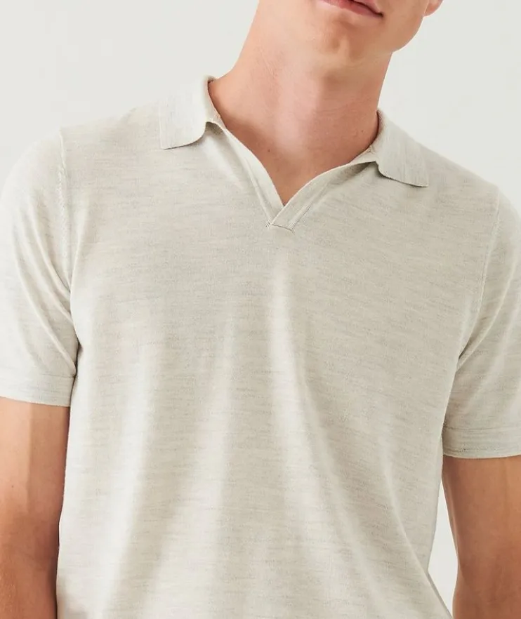 Cotton, Cupro & Merino Wool Polo