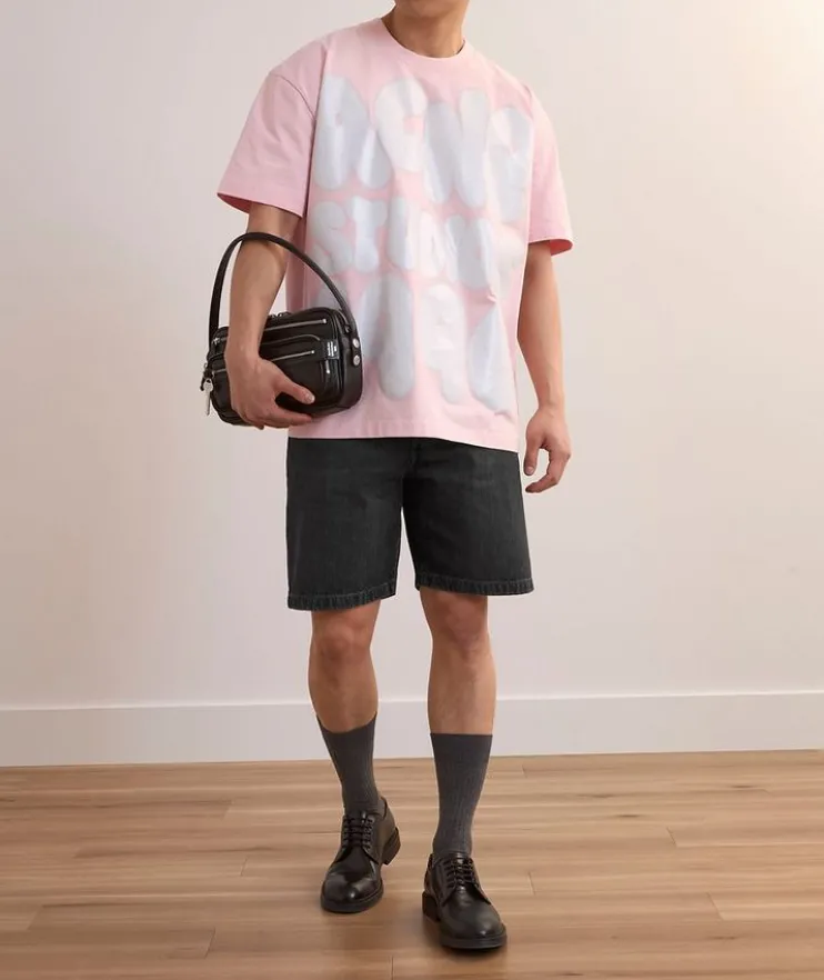 Cotton Denim Belted Shorts