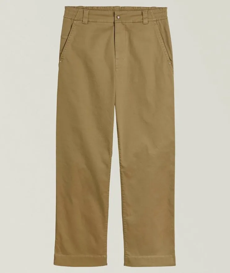 Cotton Gabardine Straight-Leg Pants