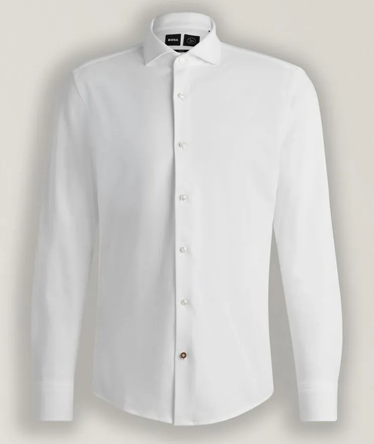Cotton Piqué Jersey Dress Shirt