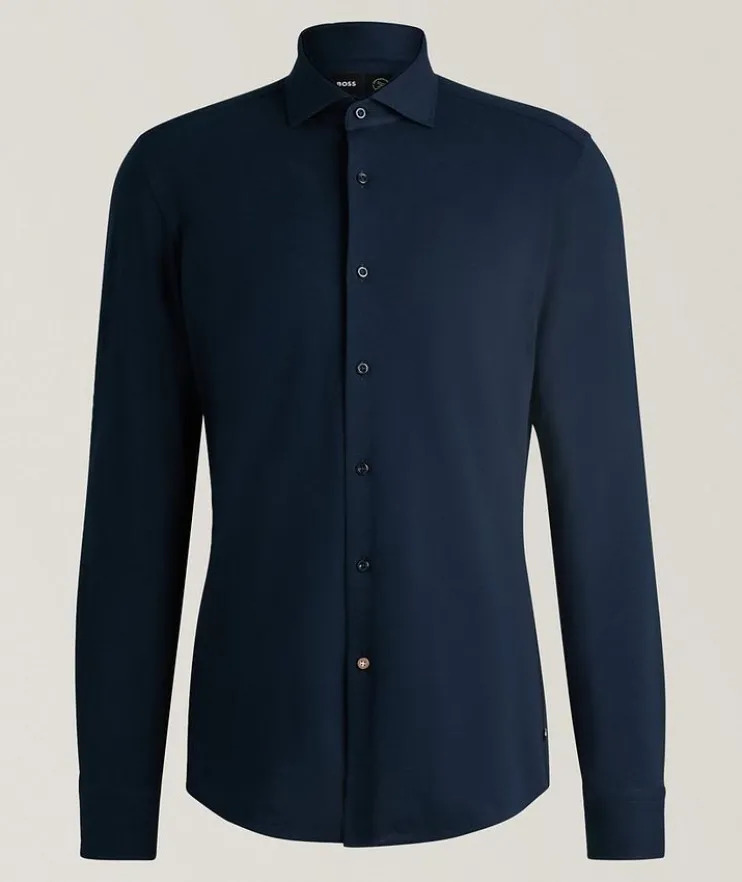 Cotton Piqué Jersey Dress Shirt