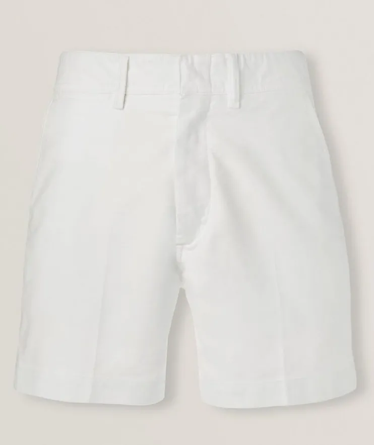 Cotton Satin Tailored Shorts