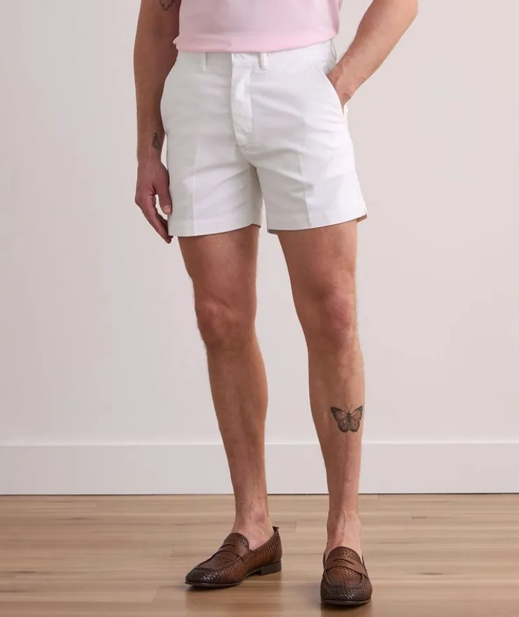 Cotton Satin Tailored Shorts