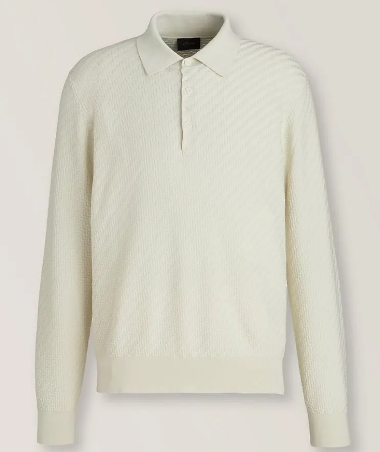 Cotton, Silk & Cashmere Jacquard Polo