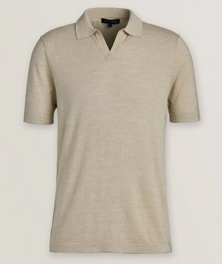 Cotton-Blend Johnny Collar Polo