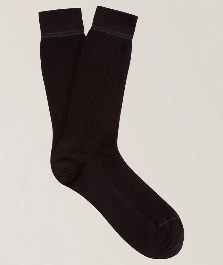 Cotton-Blend Mid-Calf Socks