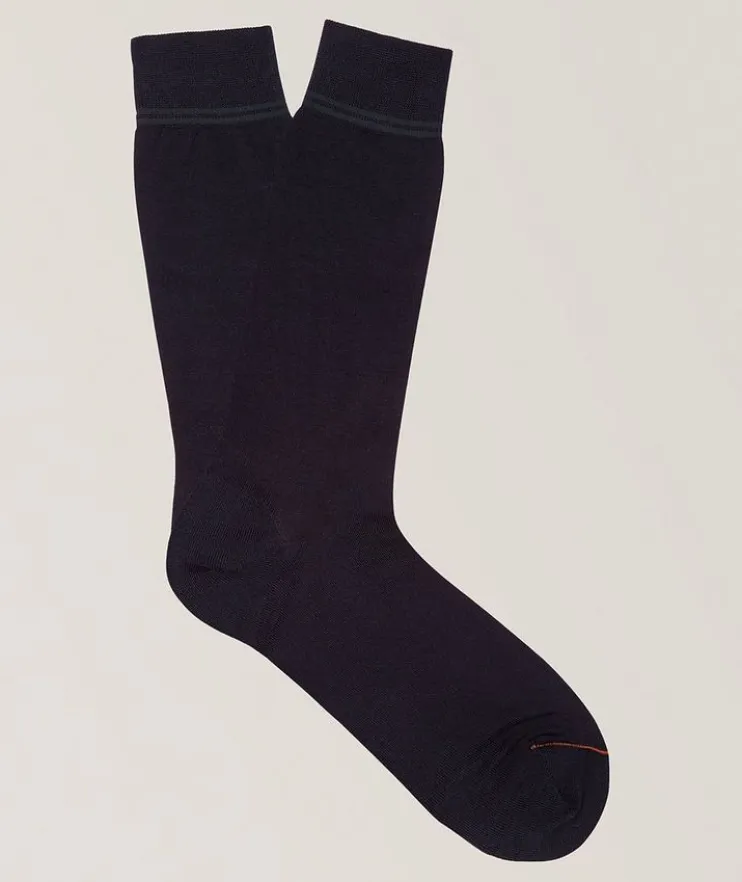 Cotton-Blend Mid-Calf Socks