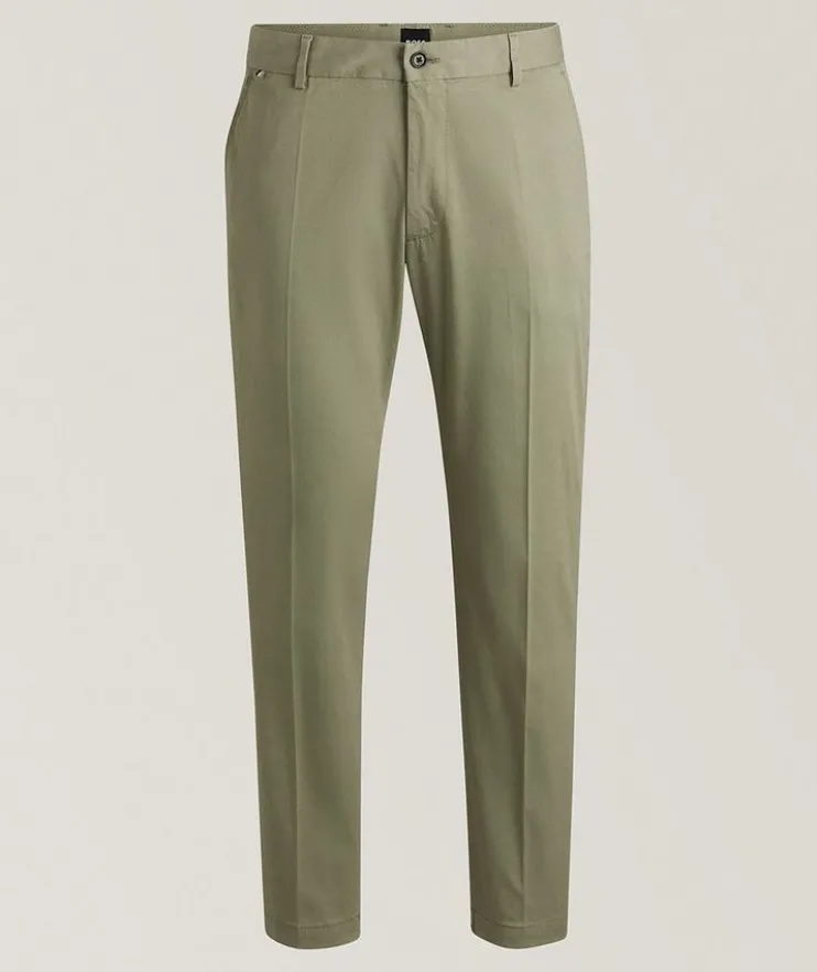 Cotton-Blend Tapered Pants