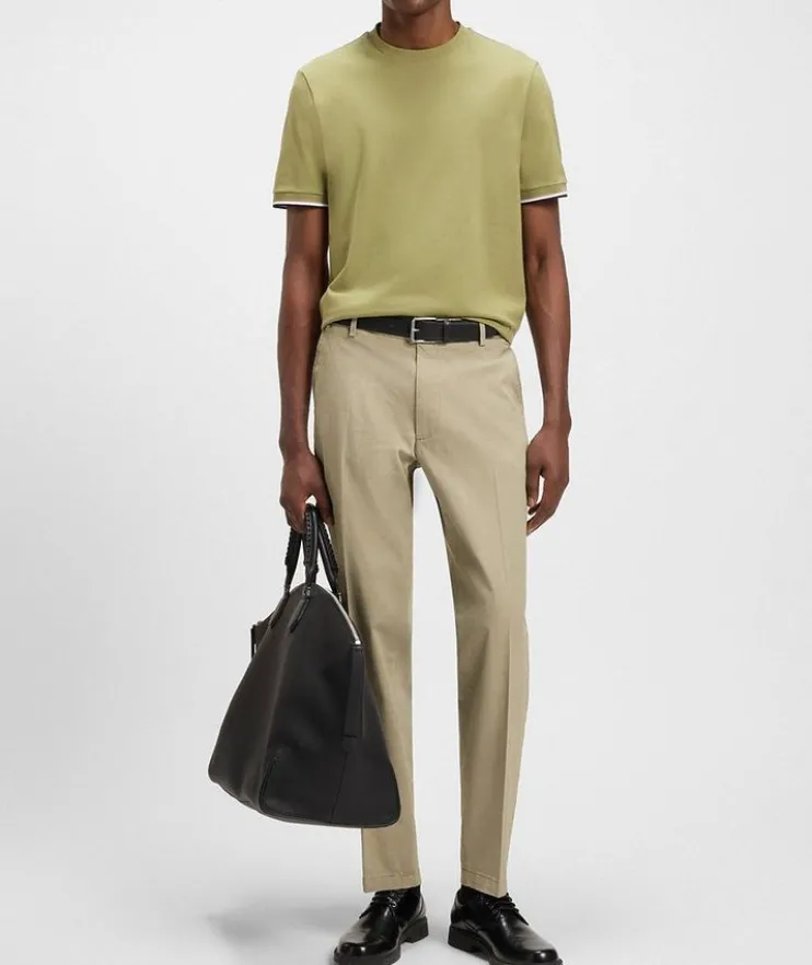 Cotton-Blend Tapered Pants