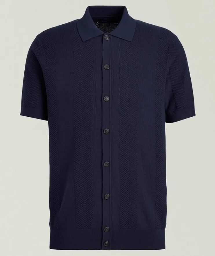 Cotton-Cashmere Blend Knit Polo