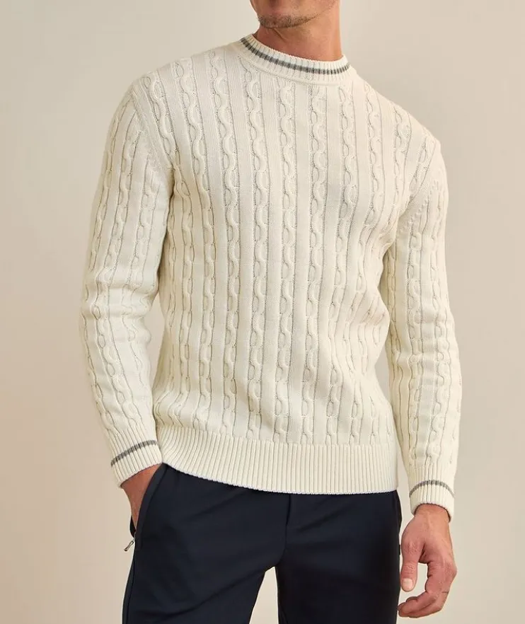 Cotton-Cashmere Cable Knit Sweater
