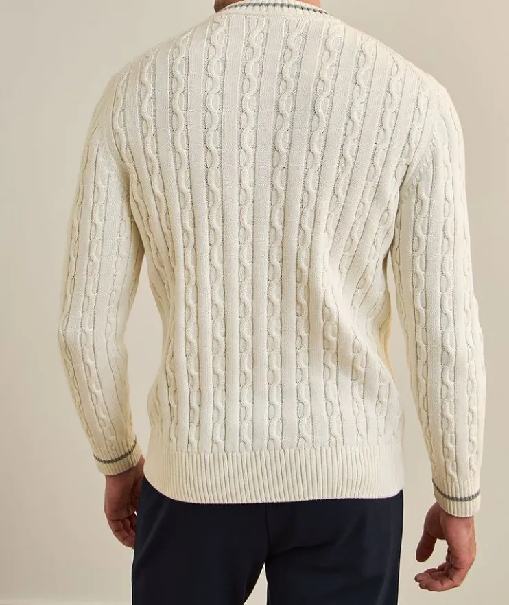 Cotton-Cashmere Cable Knit Sweater