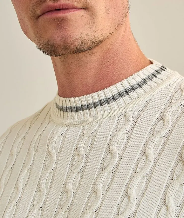 Cotton-Cashmere Cable Knit Sweater