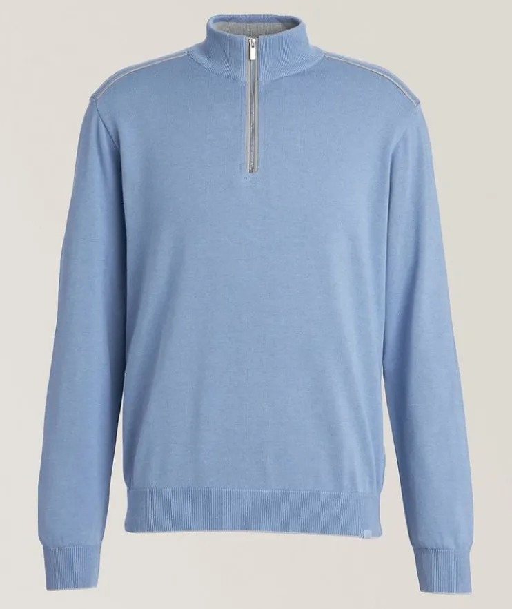 Cotton-Cashmere Quarter-Zip Sweater