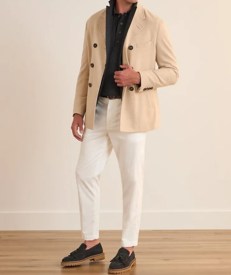 Cotton-Cashmere Rib-Knit Polo