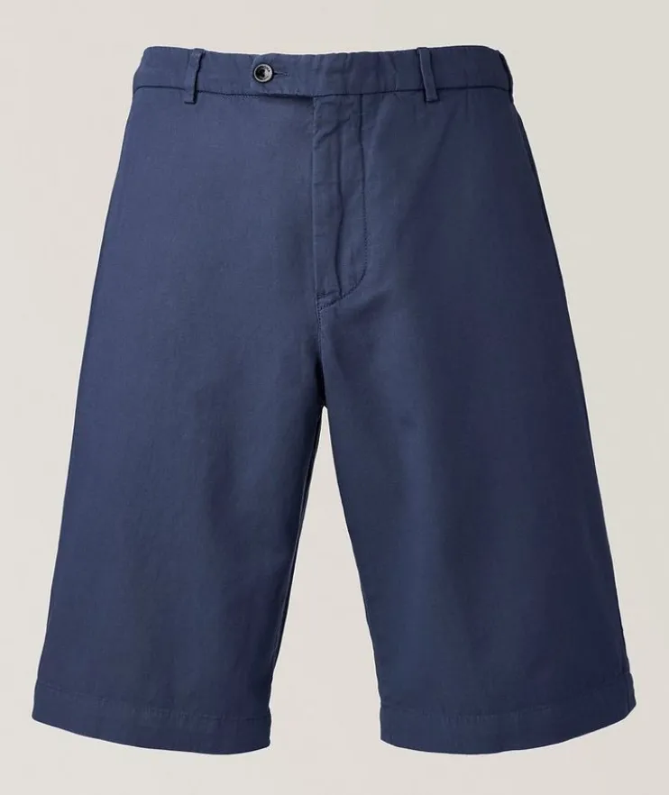 Cotton-Linen Blend Bermuda Shorts