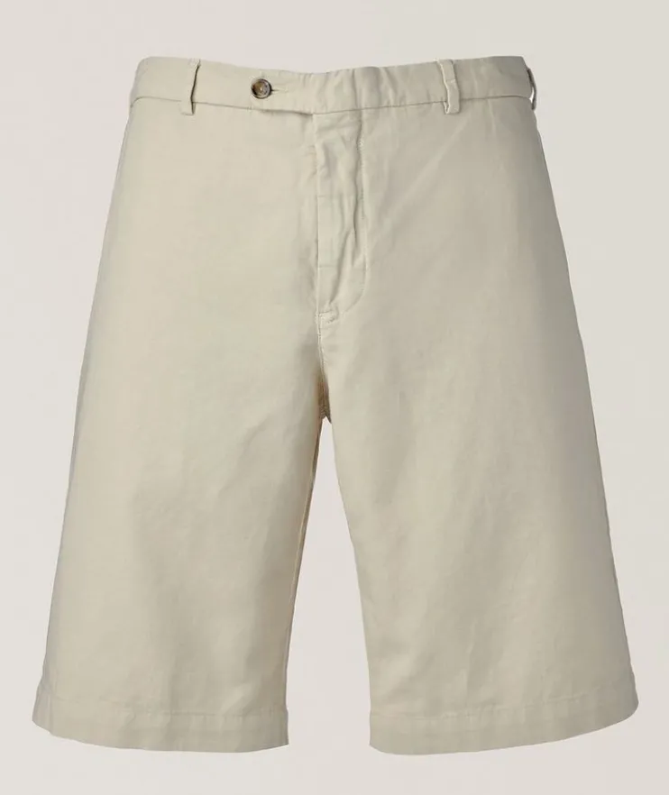 Cotton-Linen Blend Bermuda Shorts
