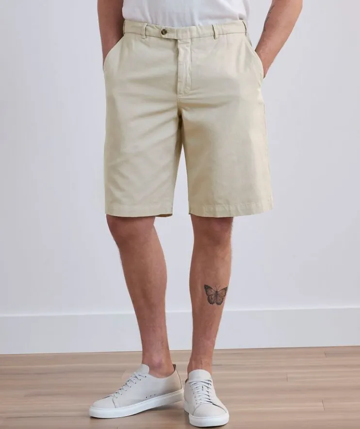 Cotton-Linen Blend Bermuda Shorts