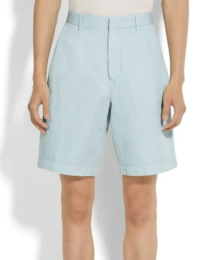 Cotton-Linen Chino Shorts