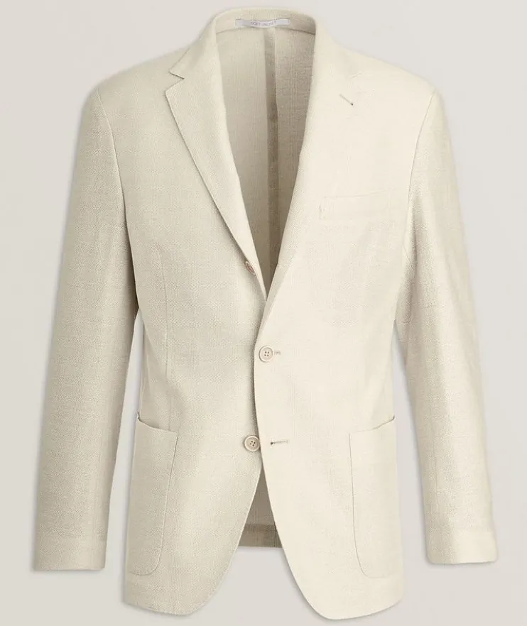 Cotton-Linen Hopsack Sport Jacket