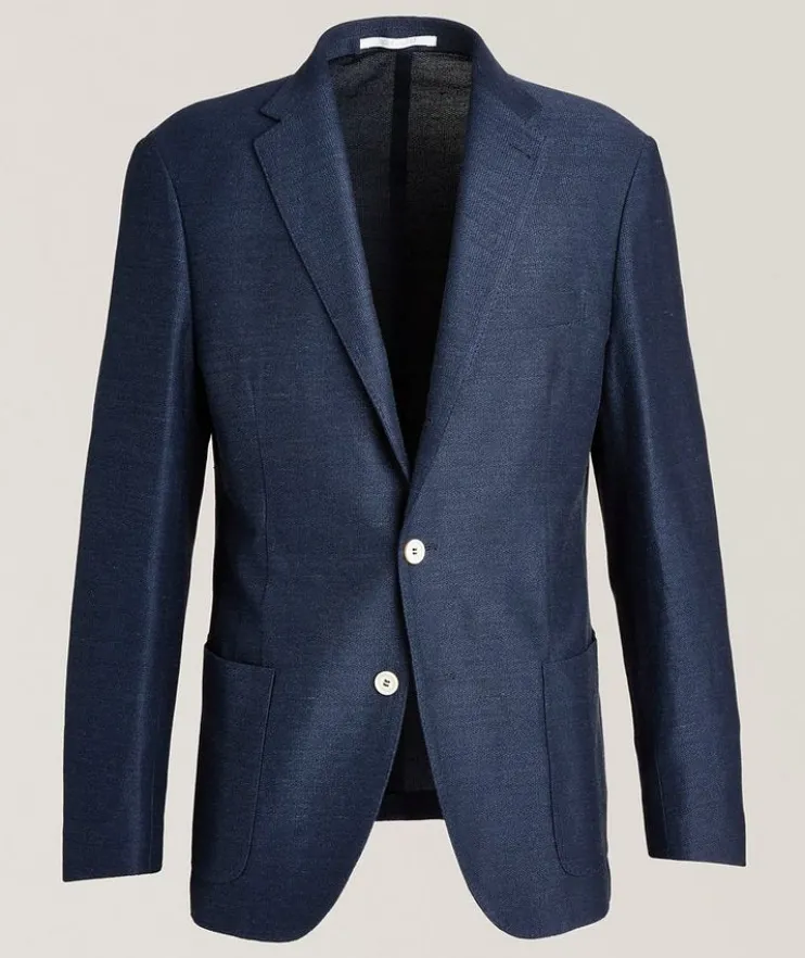 Cotton-Linen Hopsack Sport Jacket