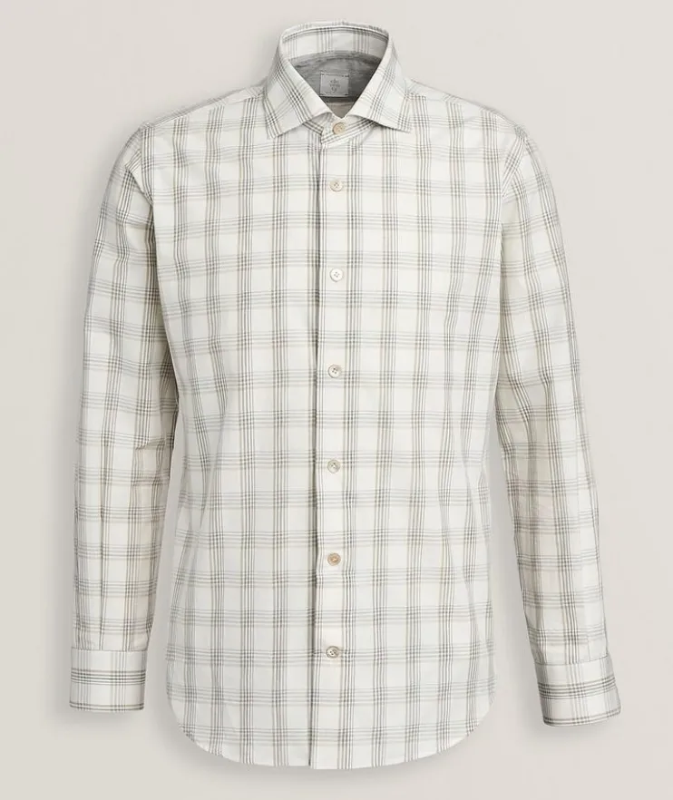 Cotton-Linen Plaid Shirt