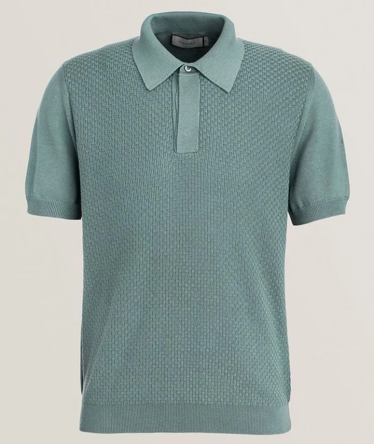 Cotton-Modal Micro-Textured Knit Polo