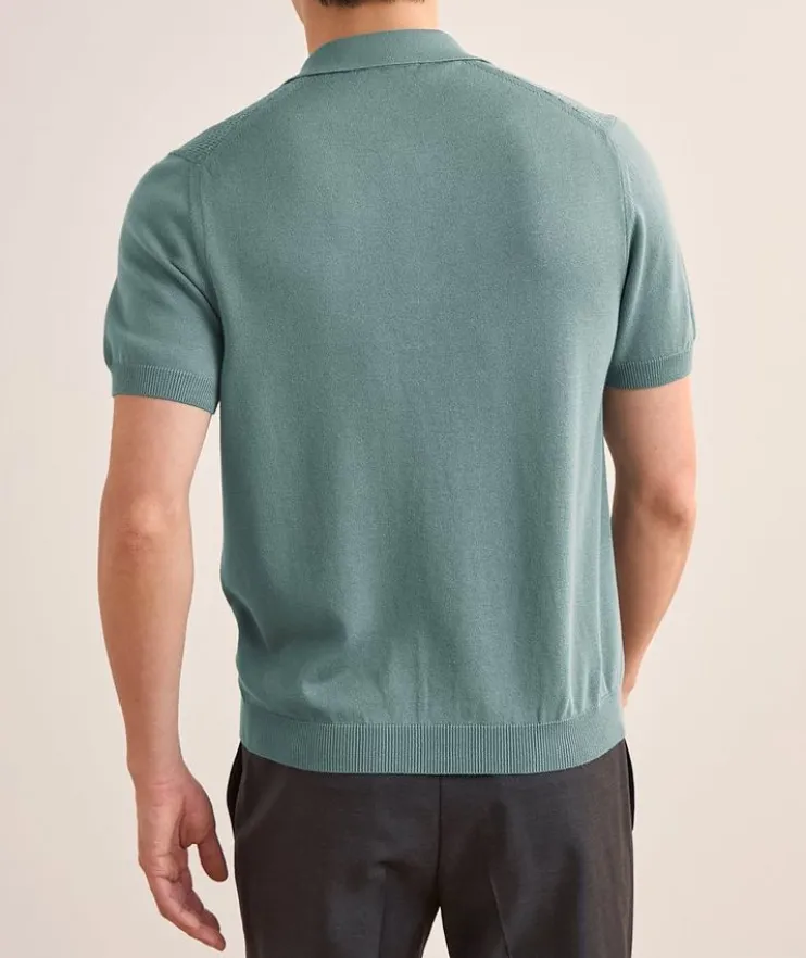 Cotton-Modal Micro-Textured Knit Polo