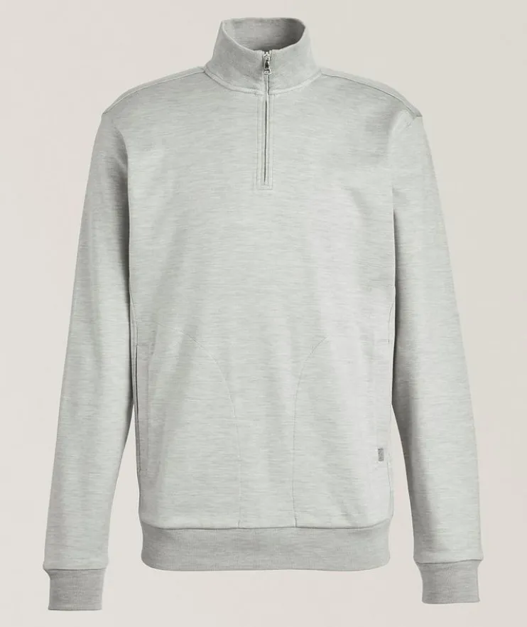 Cotton-Silk Half-Zip Sweatshirt