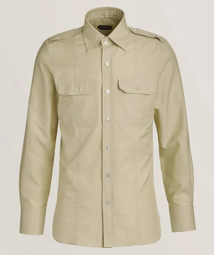 Cotton-Silk Military Leisure Shirt
