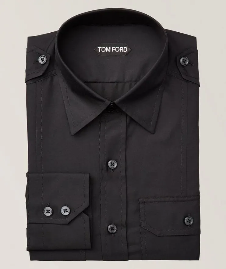 Cotton-Silk Military Leisure Shirt